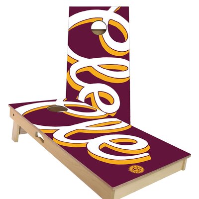 2' X 4' Clevelend Wine And Gold Cornhole Board Set With Case And Lights -  Skip's Garage, CHSLKWYCH7-009-4-7