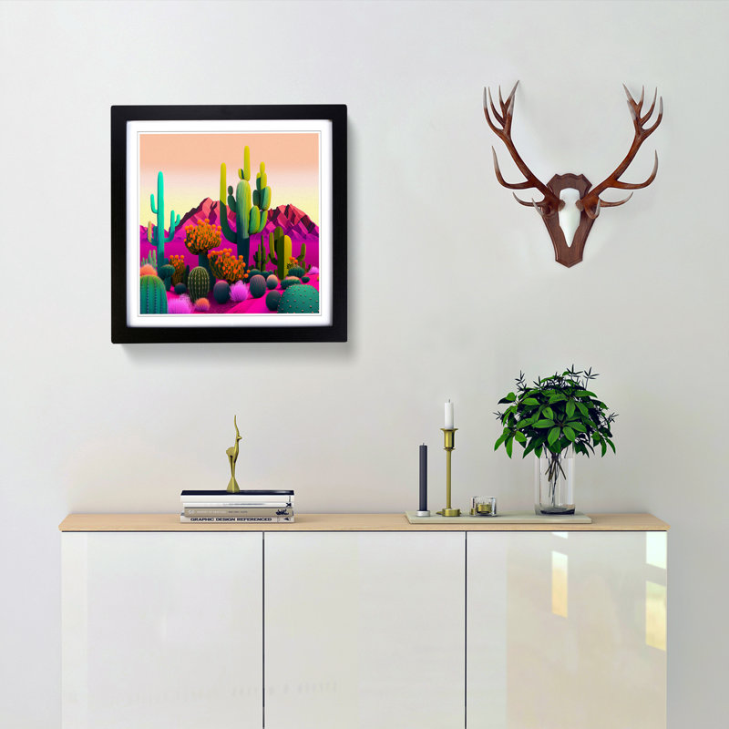 Single Picture Frame Print on Wood, Black
