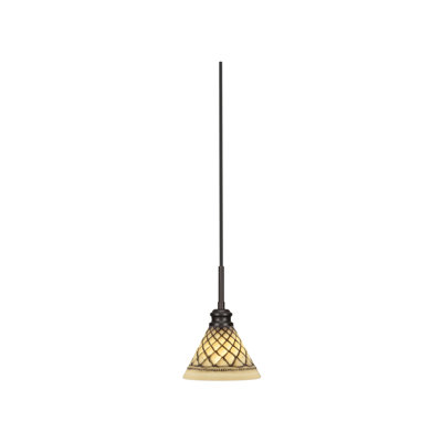 Edge Cord Mini Pendant Shown In Espresso Finish With 7" Chocolate Icing Glass