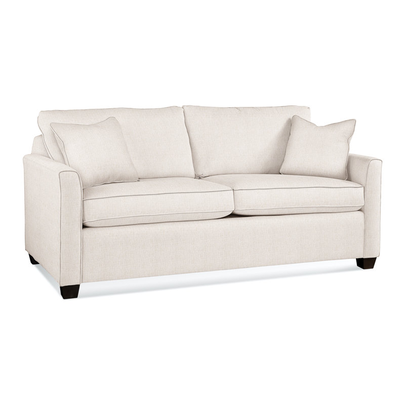 Charleston 77" Sleeper Sofa, Gel Memory Foam, Black, White Sugar Performance; 0863-91