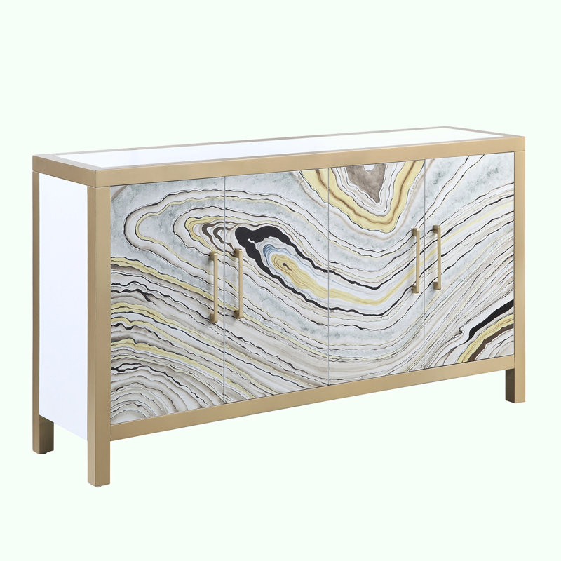 Table d'appoint rectangulaire avec 4 portes
