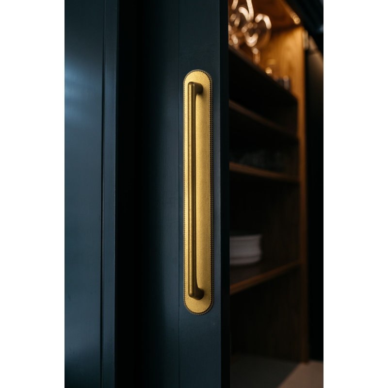Ensemble de poignées de bar avec plaque arrière classique (G019), 7 3/5", Laiton antique
