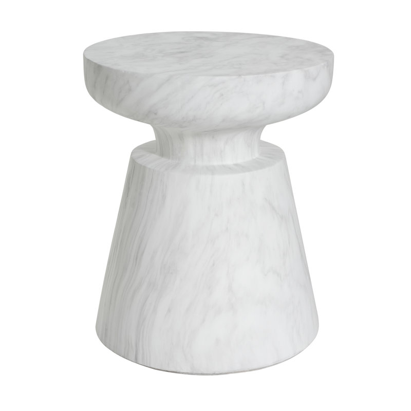 Table d'appoint d'extérieur en travertin Ponti, blanc