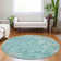 Machine Washable Indoor/Outdoor Xhevrie Teal Rug