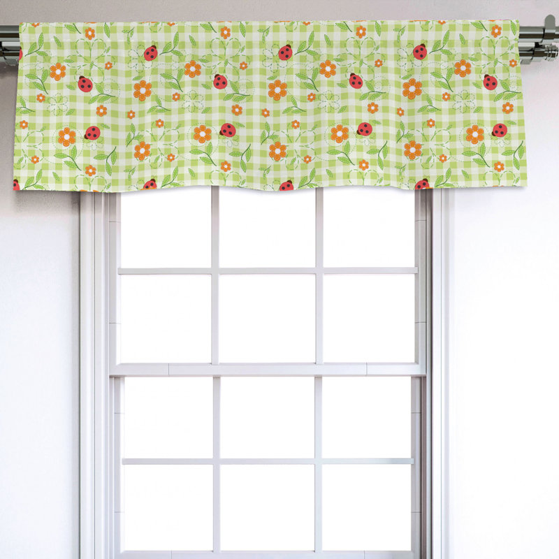 Sateen Floral Ruffled Window Valance