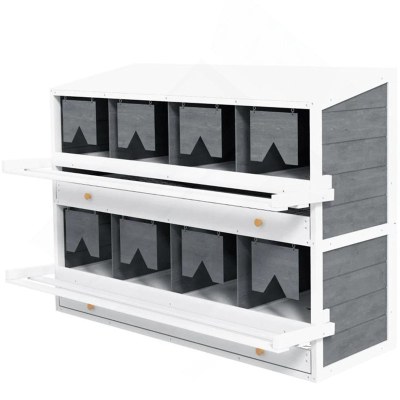 Boîte de nidification pour poulets, 8 boîtes de rangement en bois pour poulailler