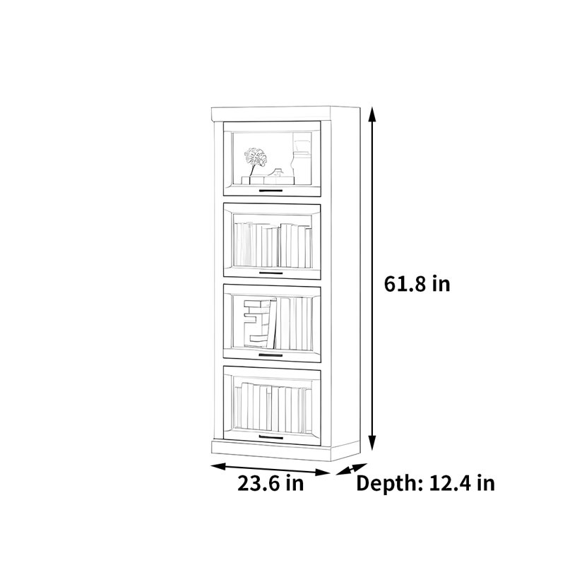 Une bibliothèque simple et stable, (4 tablettes) H 61,8 po x l 23,6 po x P 12,4 po, Blanc