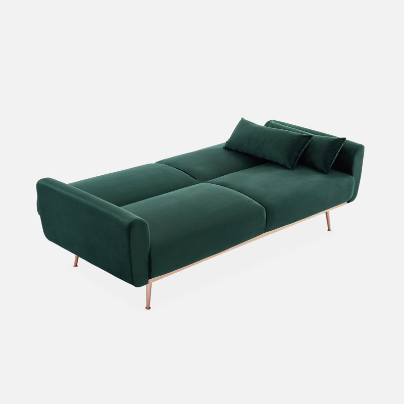 Segera 3-seater velvet convertible sofa bed, Green