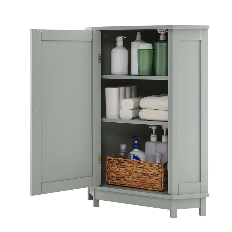 Modern Grey MDF Triangle Corner Bathroom Cabinet With Freely Adjustable Inner Shelf, Gray