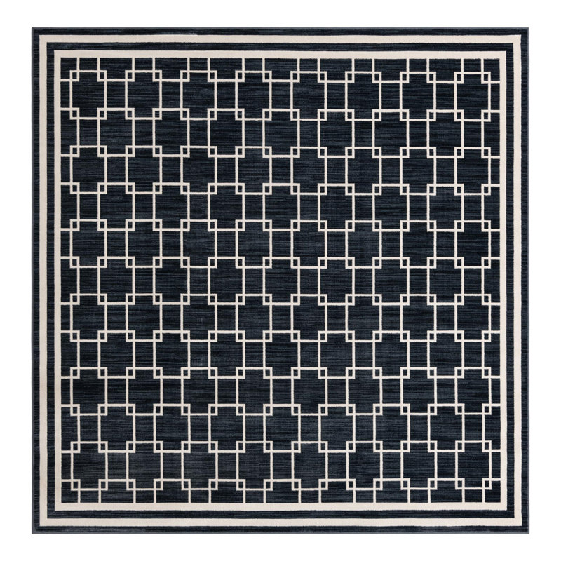 Tapis Uptown bleu marine Jill Zarin, Carré 7 pi 10 po