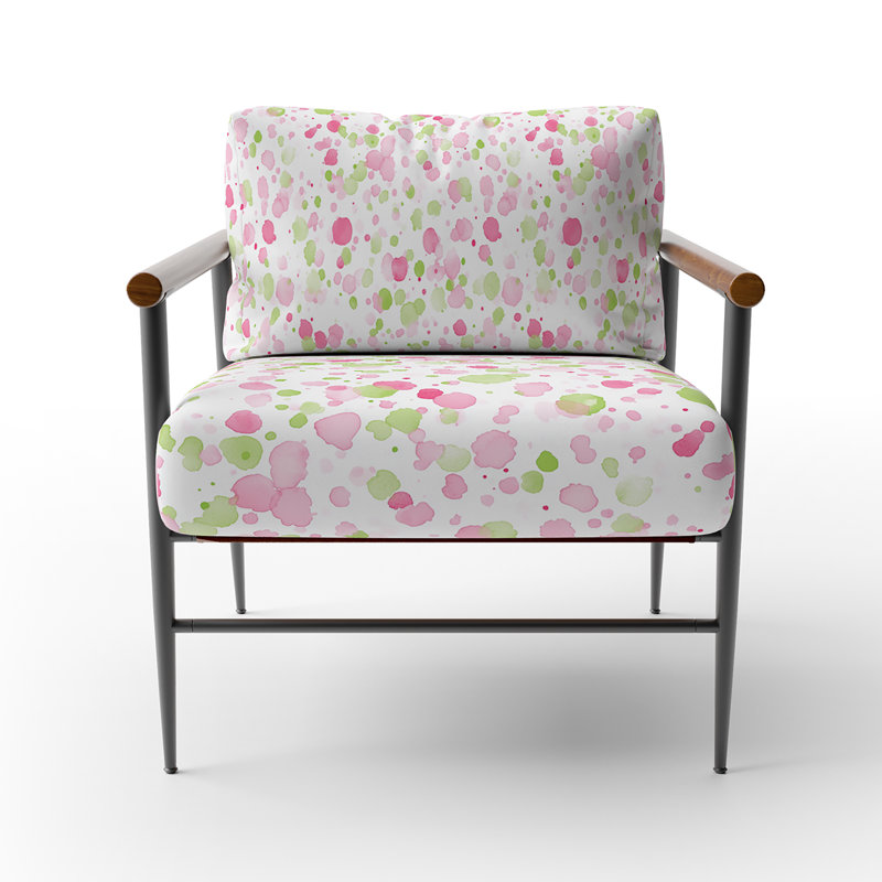 Chaise rembourrée Modern, Accoudoirs ronds