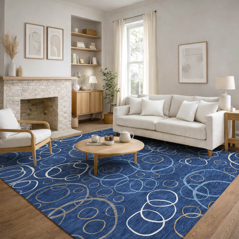 Tapis lavable à la machine de qualité supérieure Mayfield AMF2408, Marine, 3 pi x 5 pi