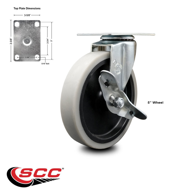 Thermoplastic Rubber Caster with Brake