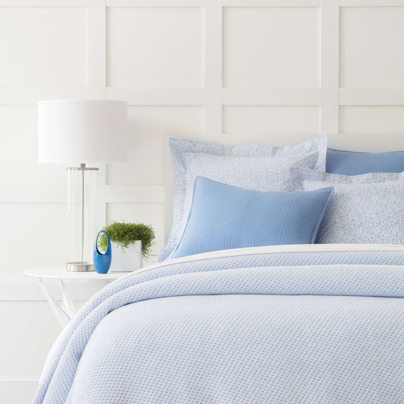 Quinn Cotton Blanket, Blue, Twin/Twin XL Blanket