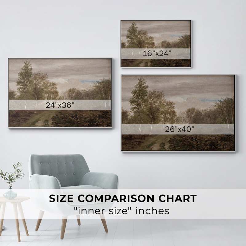 Paysage rétro-CCVXV, H 17 po x l 25 po x P 2 po, Toile encadrée flottée blanche