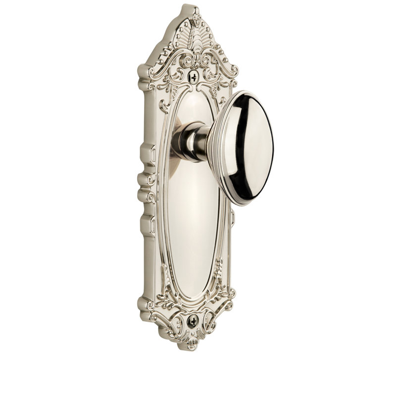 Poignée de porte Grandeur Grande Victorian, Nickel poli, 2 3/8 po