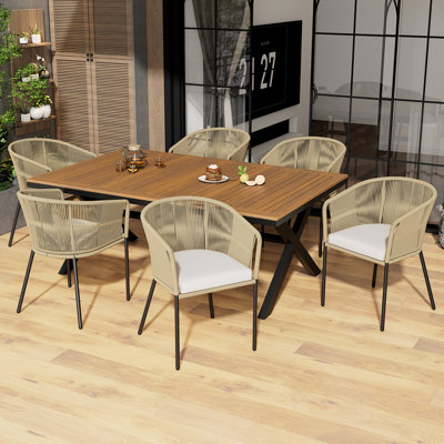 6 - Person Patio Dining Set with Rectangular Table