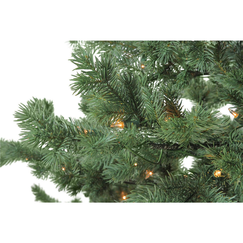 7.5' Pre-Lit Full Green Mountain Pine Artificial Christmas Tree - Clear Lights, 7.5' H
