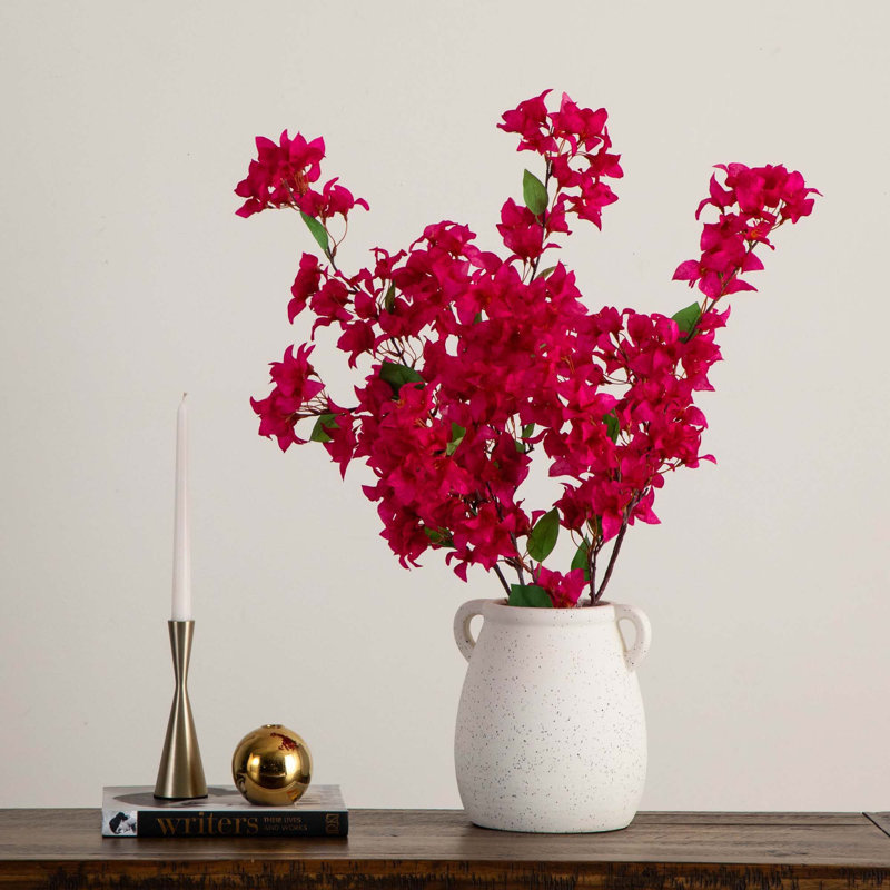 47 po Ensemble de 3 tiges de bougainvillées artificielles, Rose