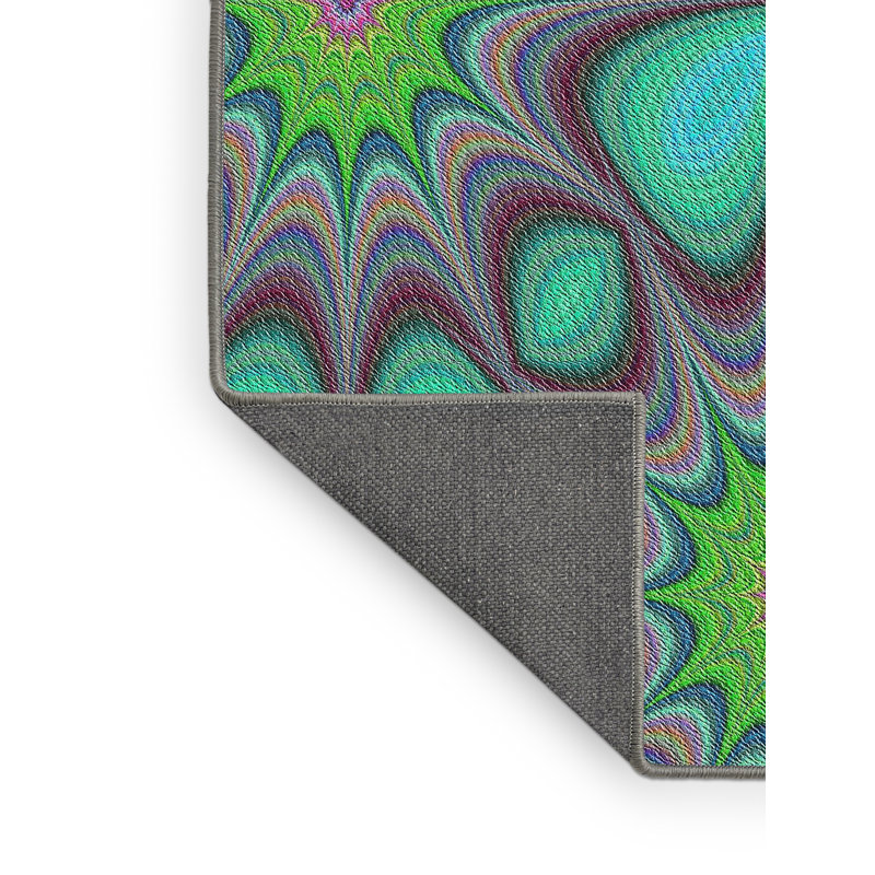 Vert Tapis décoratif, Rectangle 5 pi x 8 pi