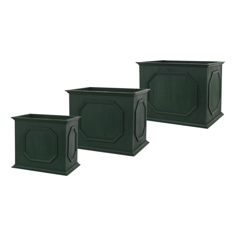 3-Piece Wood Pot Planter Set