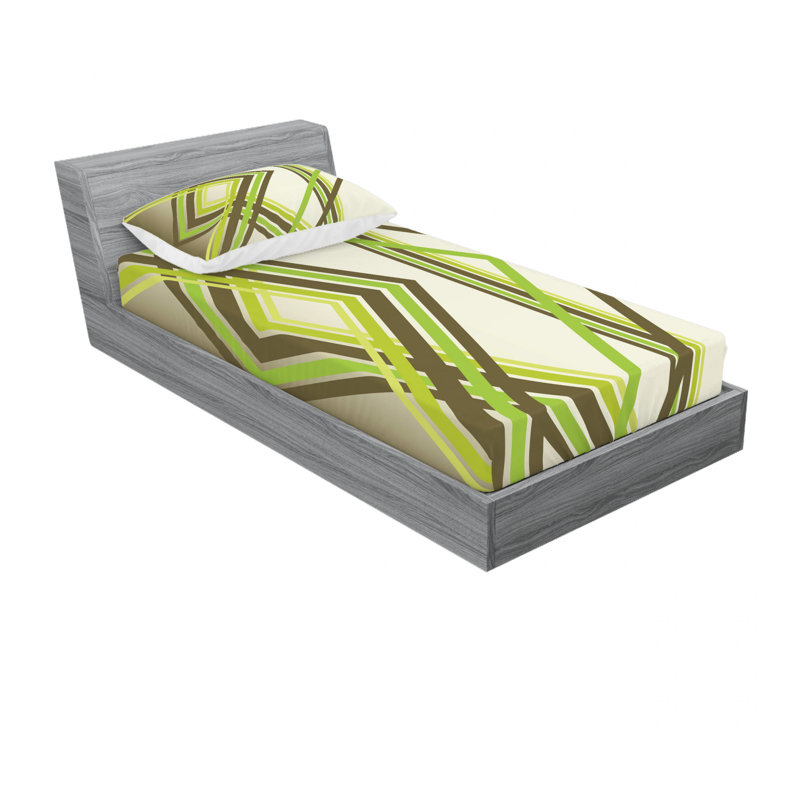 Ensemble de draps à motif de losanges, Ensemble de draps pour lit simple avec drap-housse