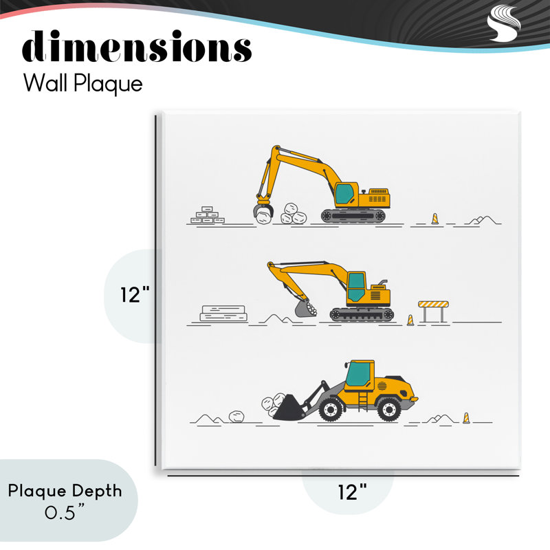 Construction Digs Machine Wall Plaque, design by Creative Studio