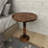 Brown Mango Wood Floral Handmade Intricately Carved Side End Accent Table with Turned Base-1016462155
