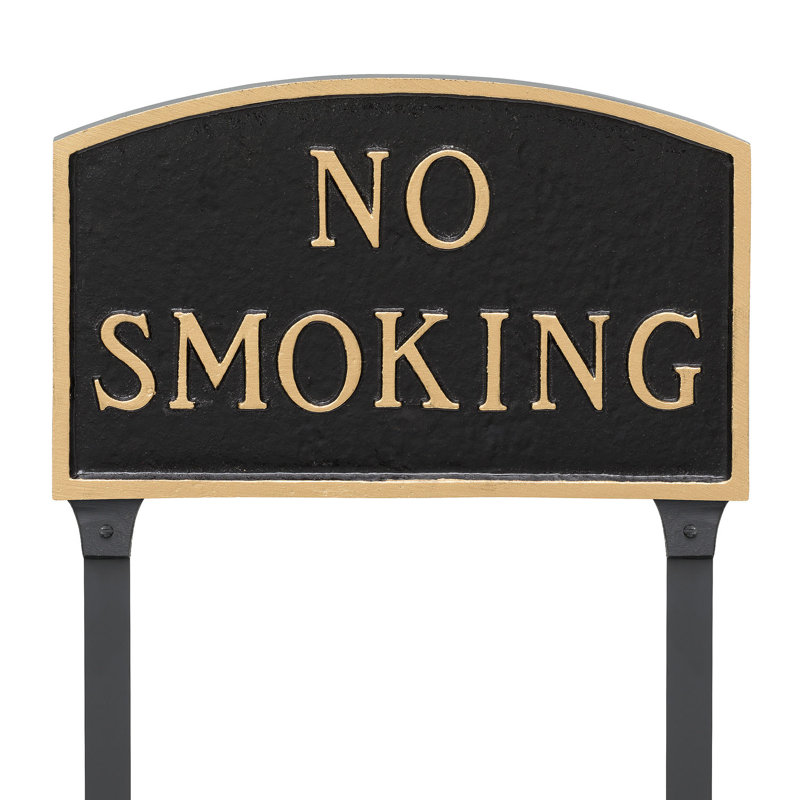 No Smoking Statement Garden Sign, Black/Gold