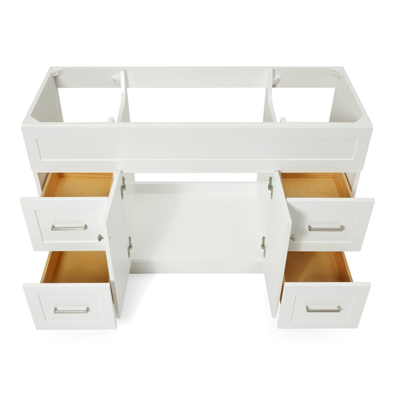 Base de meuble-lavabo simple 54 po Paulla seulement, Blanc