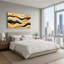 Impression sur toile en couches de grain de bois brun et vert-1052875724