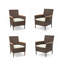 4-Piece All-Weather Brown Rattan Patio Dining Chair