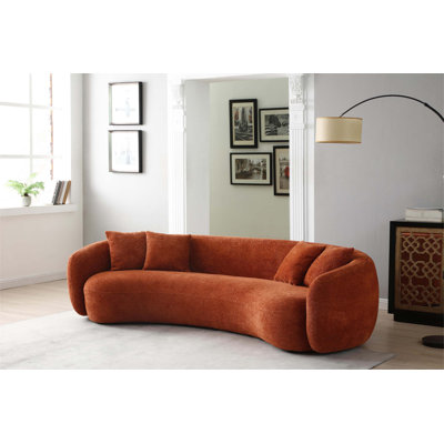 5 - Seater Boucle Sofa Sectional Curved Sofa with Teddy Fleece, Offering Comfort, Style and Relaxation for Family Gatherings
