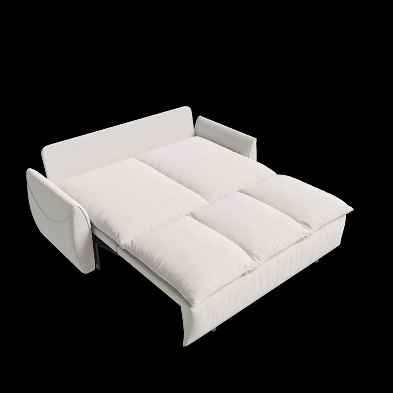 Canapé-lit escamotable, canapé-lit convertible 3 places, canapé rembourré pour l'intérieur, Beige