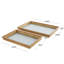 Ensemble de plateau décoratif en bois brun avec bases cannelées Joeleen