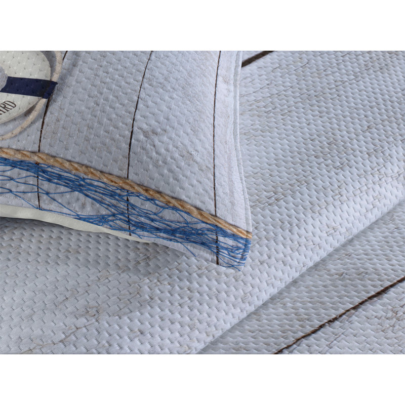 Buoy Coastal Polyester Coverlet, King Bedspread + 2 Shams
