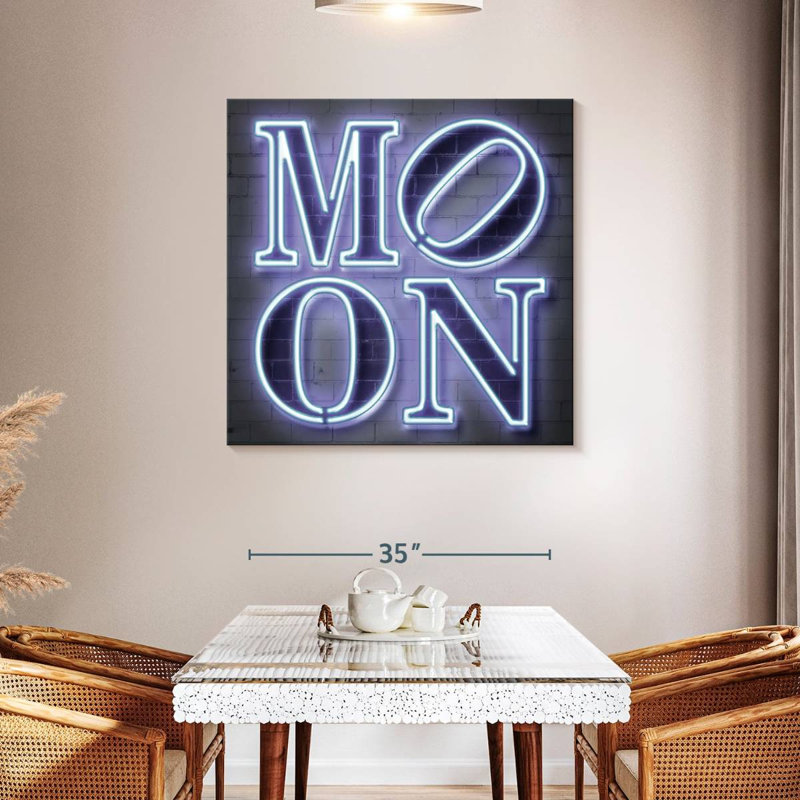 Neon Moon, 39" H x 39" W