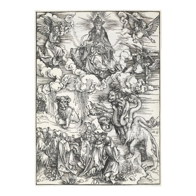 La bête à sept têtes et la bête avec des cornes d'agneau par Albrecht Dürer - Impression giclée