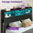 Wenda Bed Frame with Bookcase Headboard and 4 Storage Drawers, Metal Platform Bed with RGB LED Lights-1231716787-1269240622