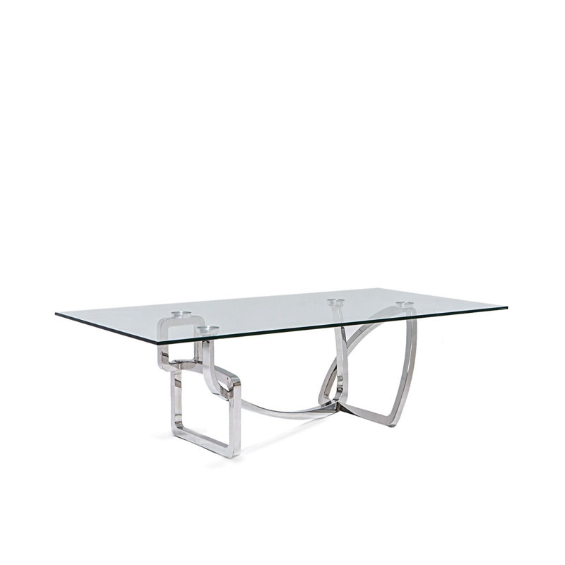 Table basse abstraite, Argent, Transparent
