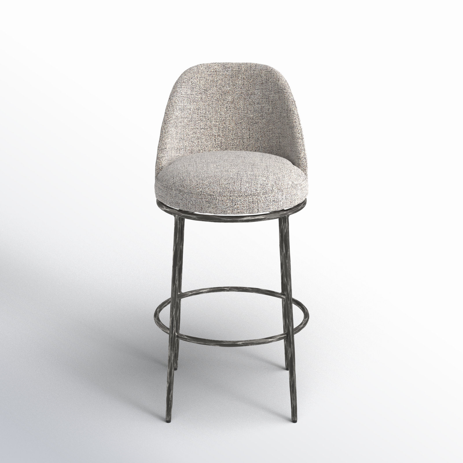 Crush Swivel Bar Stool, Gray/Black, Bar Stool (31.5” Seat Height)
