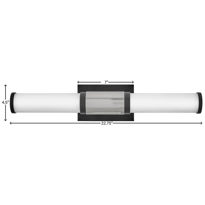 Zevi 2 - Light Dimmable LED Bath Bar, Black/Chrome