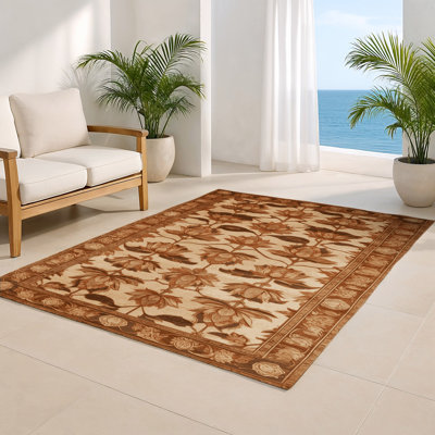 Tapis d'intérieur et d'extérieur brun Persian