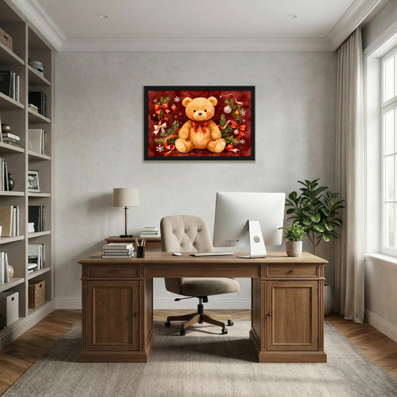 Fond de décorations de Noël ours en peluche de Noël, H 12 po x l 18 po