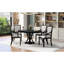 Table à rallonge avec 4 chaises et 5 chaises au design rétro (chêne noir rond chêne noir - sensation forte)