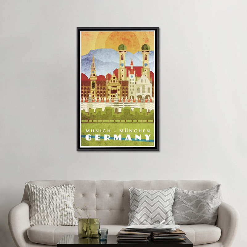 Allemagne-Munich par Missy Ames-impression d’art graphique, Pas de tapis, H 48 po x l 32 po x P 1,5 po