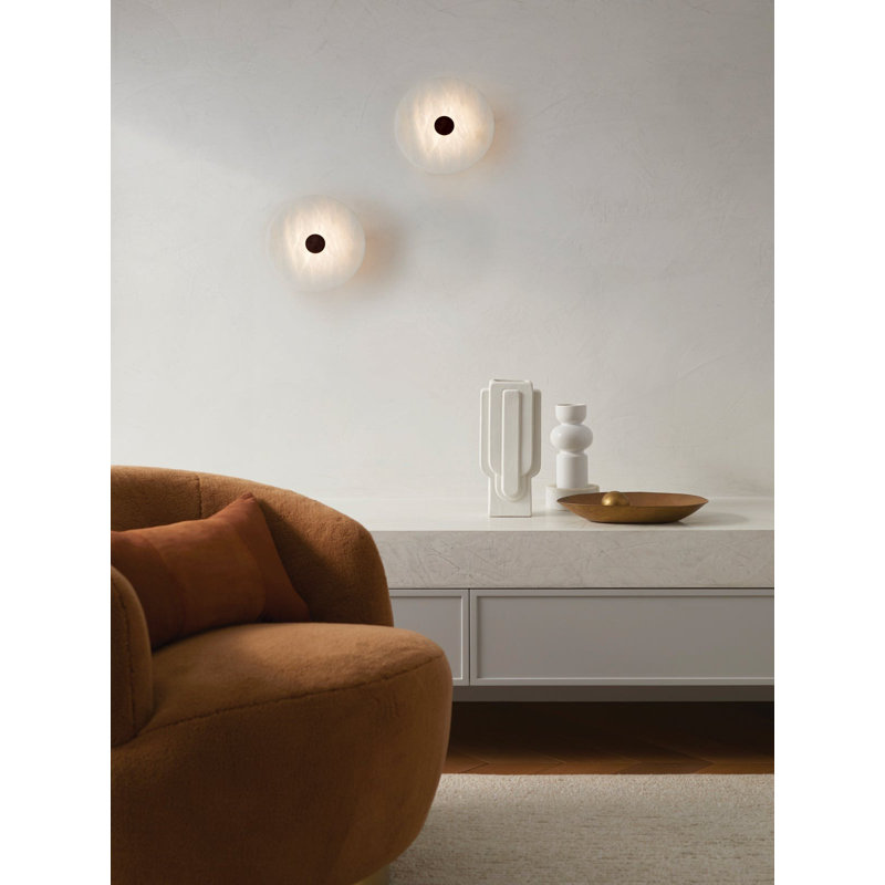 Spanish Alabaster Wall Sconce Black LED Modern Wall Light, Black