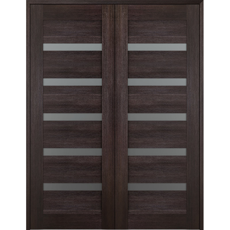 Porte française Avon 07-04 Active Vetro, Chêne, Réversible, 63,5 po x 95,24 po