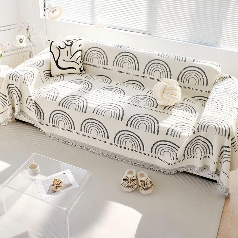 Demi-arche Housse de canapé en jacquard chaud Housse de canapé confortable Housse de canapé moelleuse moelleuse Housse de protection pour meubles pour enfants