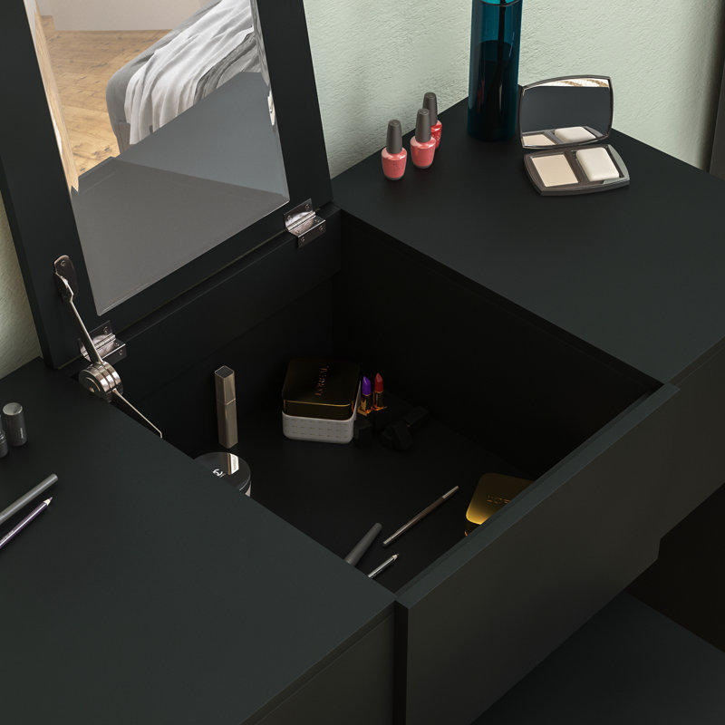 Muskoka Dressing Table with Mirror, Black